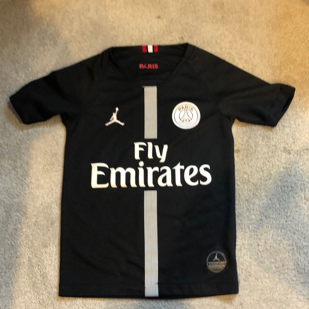 Youth XS Jordan PSG black Soccer Jersey